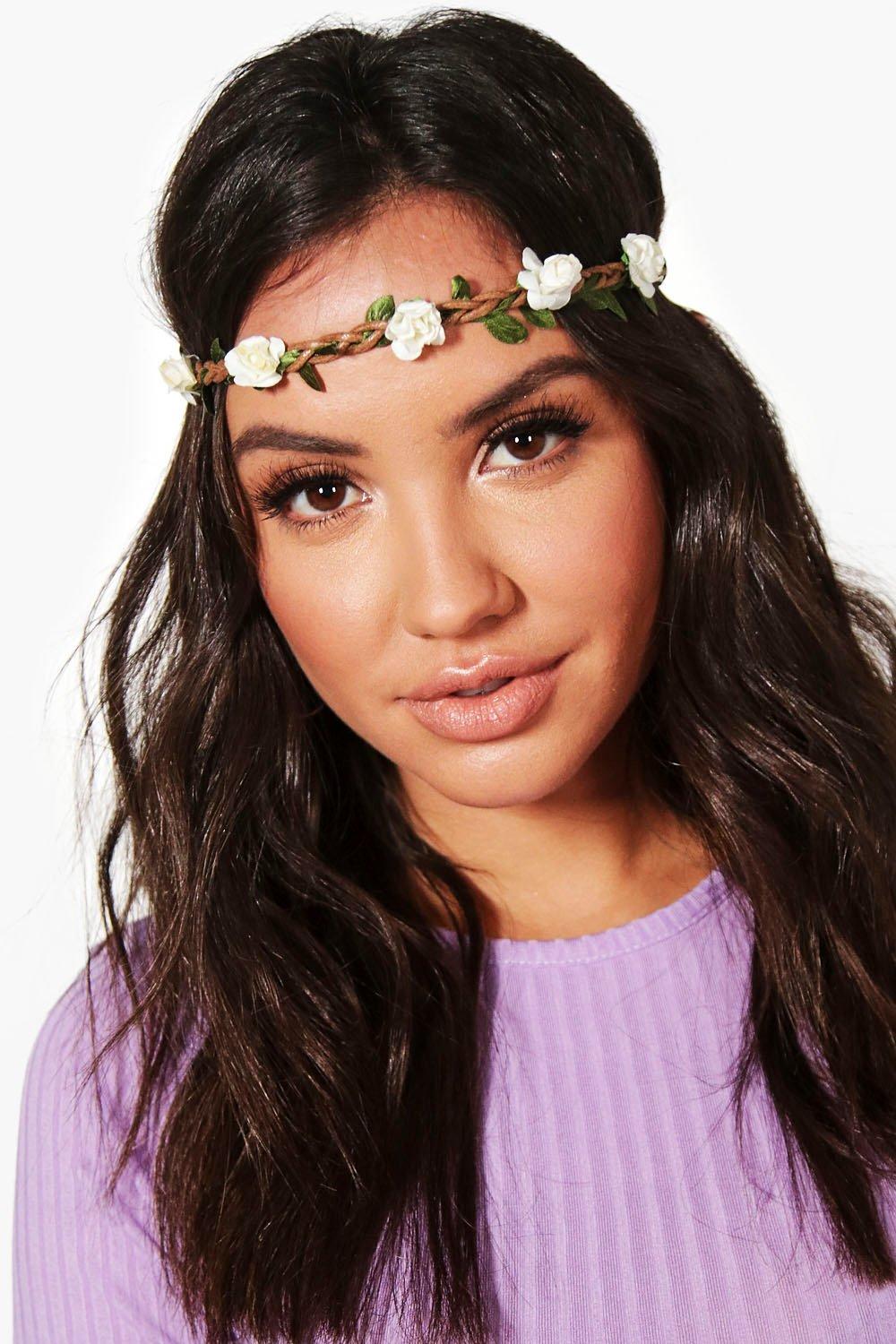 Plaited Floral Headband - white Review thumbnail
