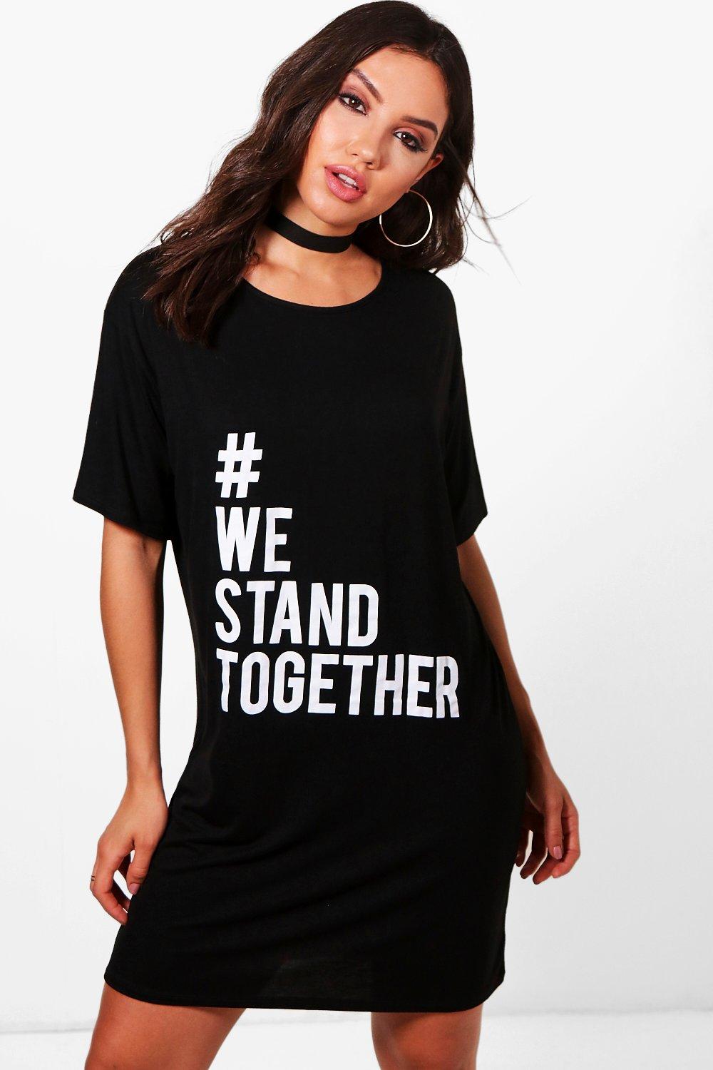 #WeStandTogether Oversized T-Shirt Dress - black Review thumbnail