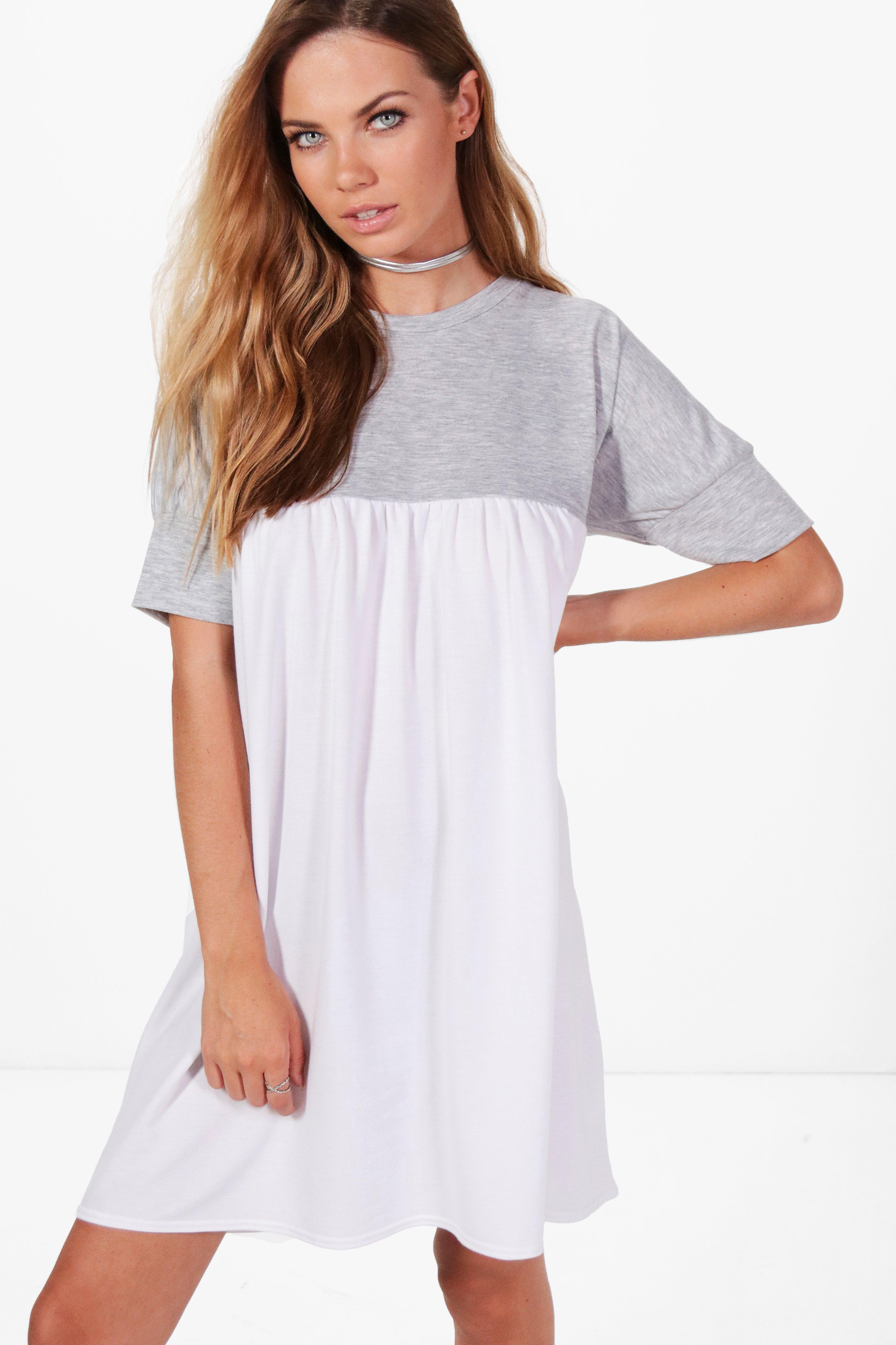 2 In 1 Smock Style Sweat Dress - white Review thumbnail